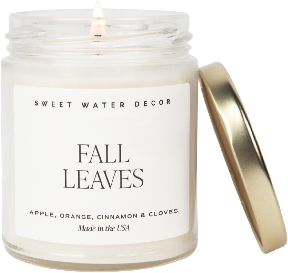 Sweet Water Decor Fall Candle - Calming Candles for Home Scented Soy Wax - Hand Poured Apple