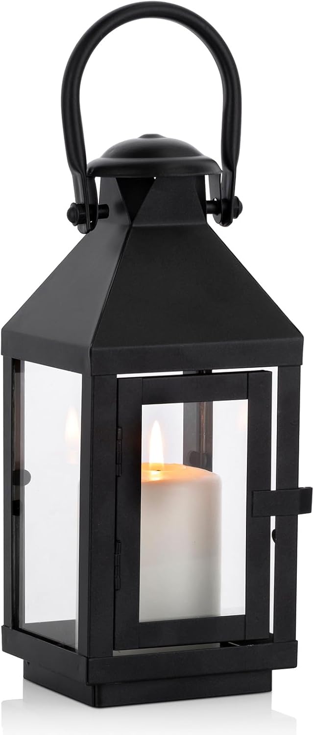 Nuptio Garden Lanterns for Pillar Candles Tall Vintage Style Metal Candle Holder Halloween Hanging