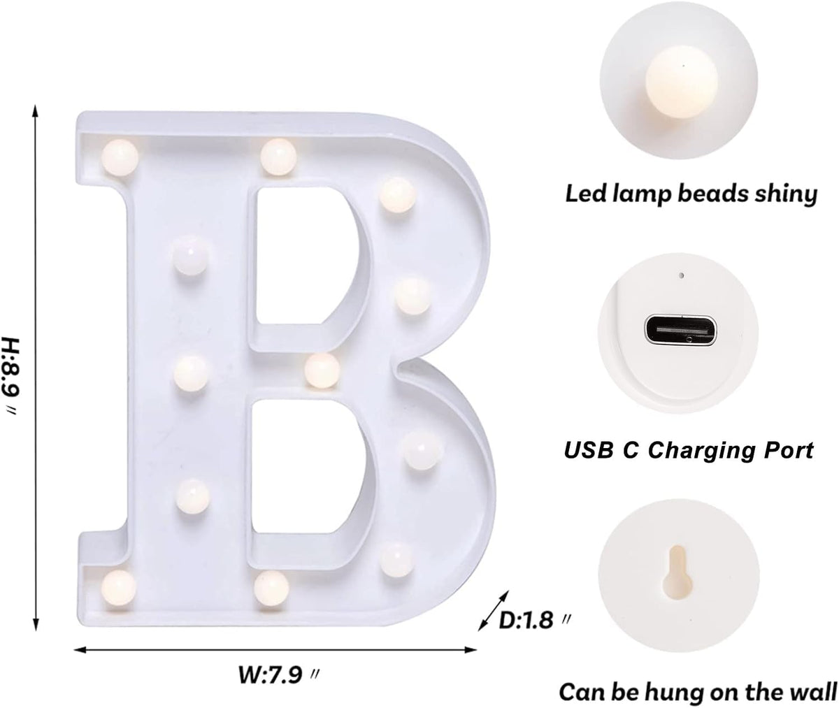 Foaky Rechargeable LED Letter Lights Sign Marquee Light Up Letters Sign for Night Light