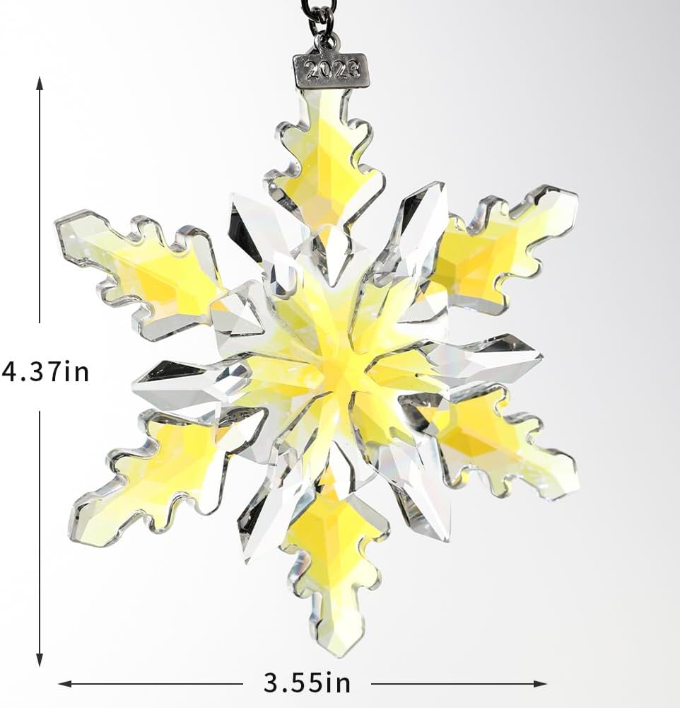 2024 Christmas Ornament Crystal Snowflake Ornaments Annual Edition Christmas Tree Ornament Home