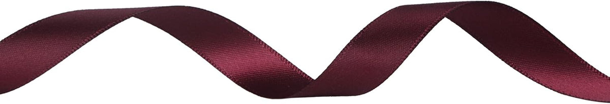 Ribbli Double Faced Burgundy Satin Ribbon,1/2” x Continuous 25 Yards,Use for Bows Bouquet,Gift