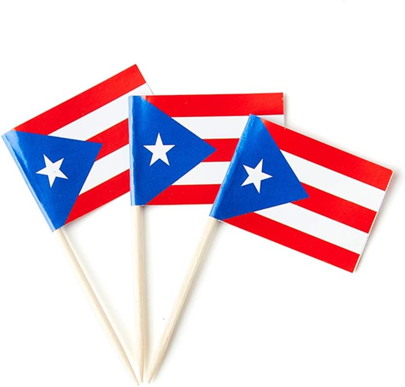 Puerto Rico Flag Puerto Rican Flag, Small Mini Puerto Rican Toothpick Flags for Food, Cupcakes