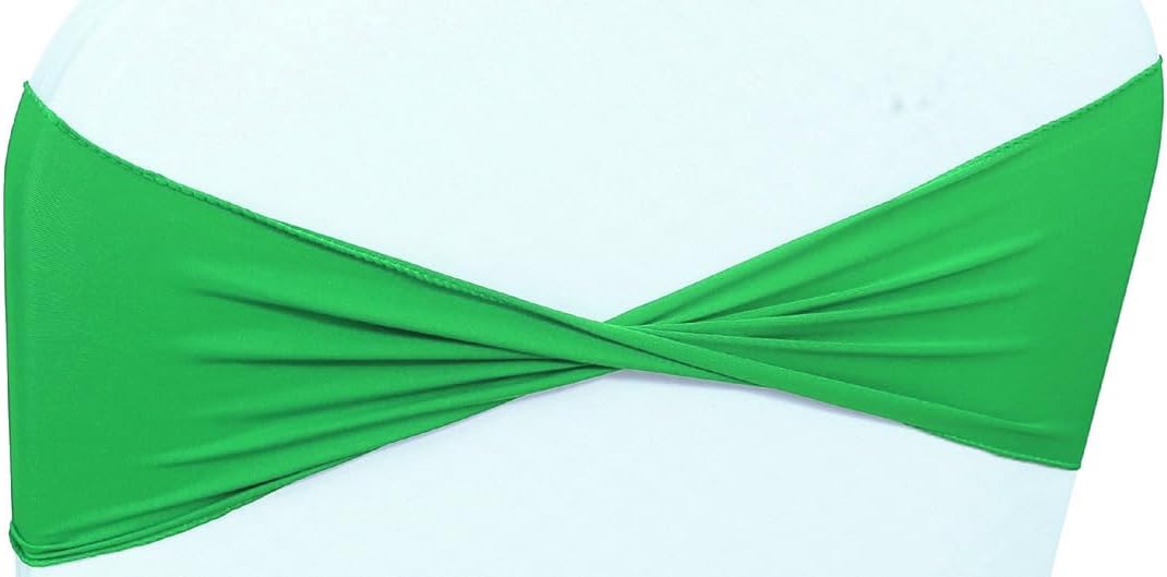 MDS Pack of 75 Spandex Chair Sashes Bows Elastic Stretch Dining Chair Bands Ties Without Slider