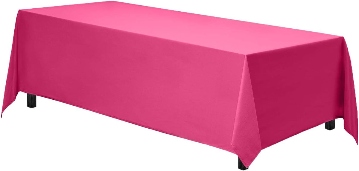 Gee Di Moda Rectangle Tablecloth - 70 x 120 Inch Fuchsia Table Cloth for 6 or 8 Foot Rectangle