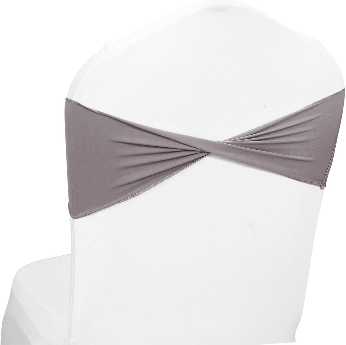 MDS Pack of 50 Spandex Chair Sashes Bows Elastic Stretch Dining Chair Bands Ties Without Slider