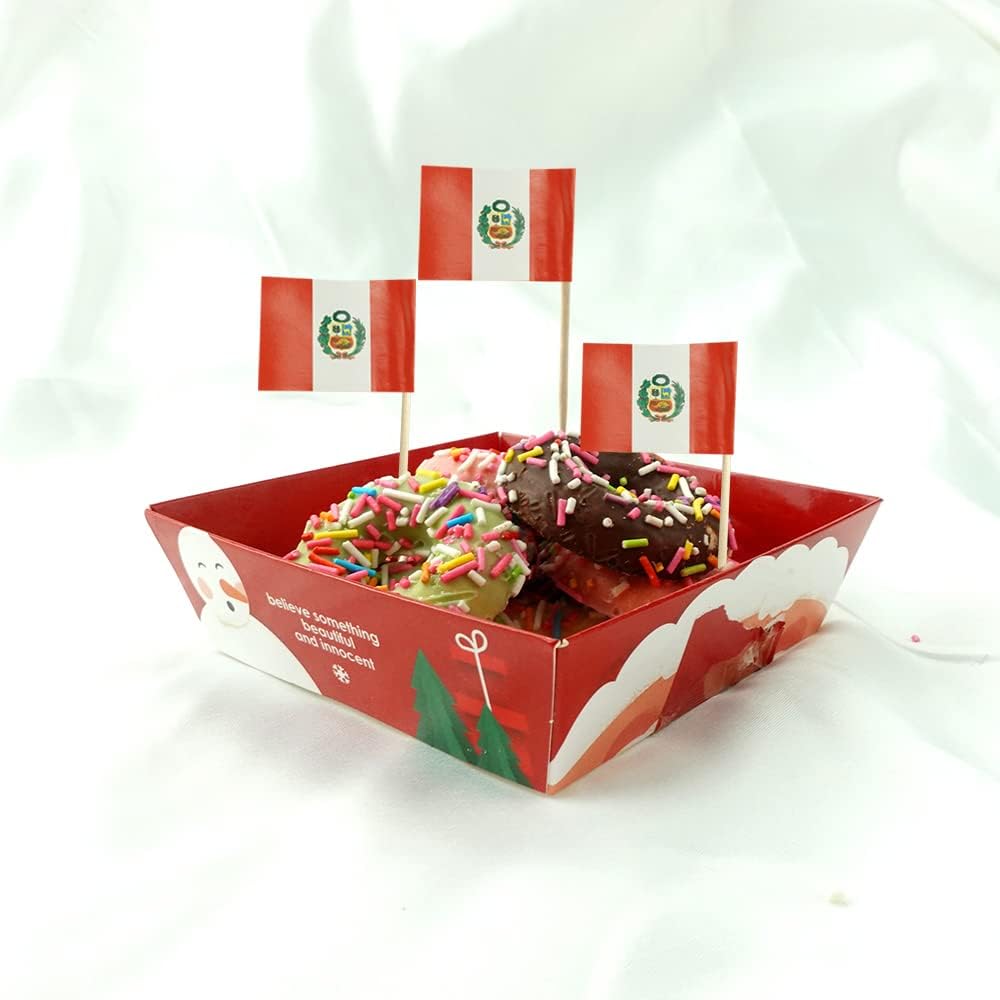 Peru Flag Peruvian Flag, Small Mini Peru Toothpick Flags for Food, Cupcakes, Cocktails, Appetizers