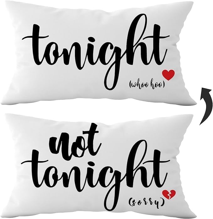 Mancheng-zi Funny Couples Reversible Soft Pillow Cover, Wedding Anniversary Bridal Shower Gifts