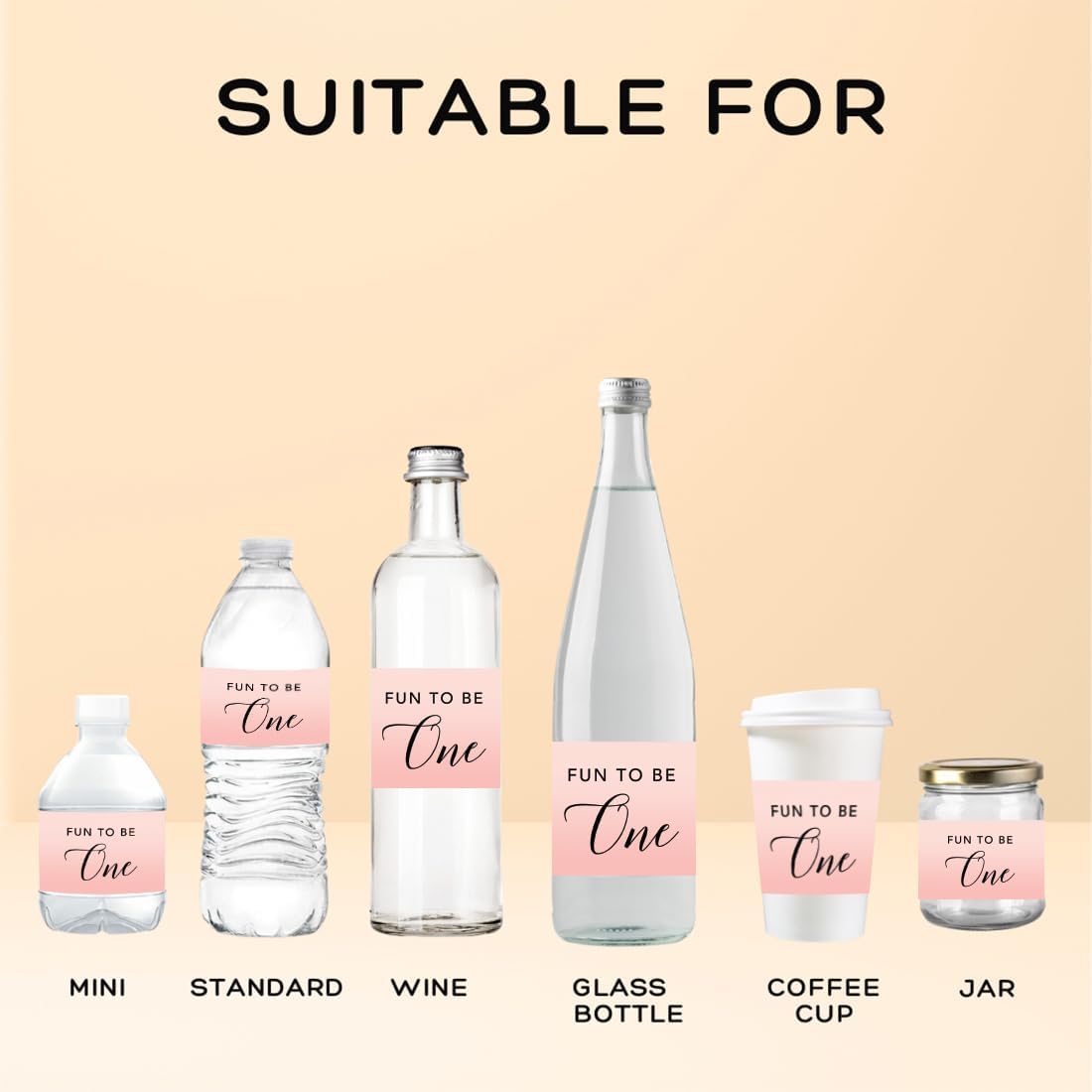 Andaz Press Blush Pink Rose Elegant Party Baby Girl's 1st Birthday Collection, Waterproof Water