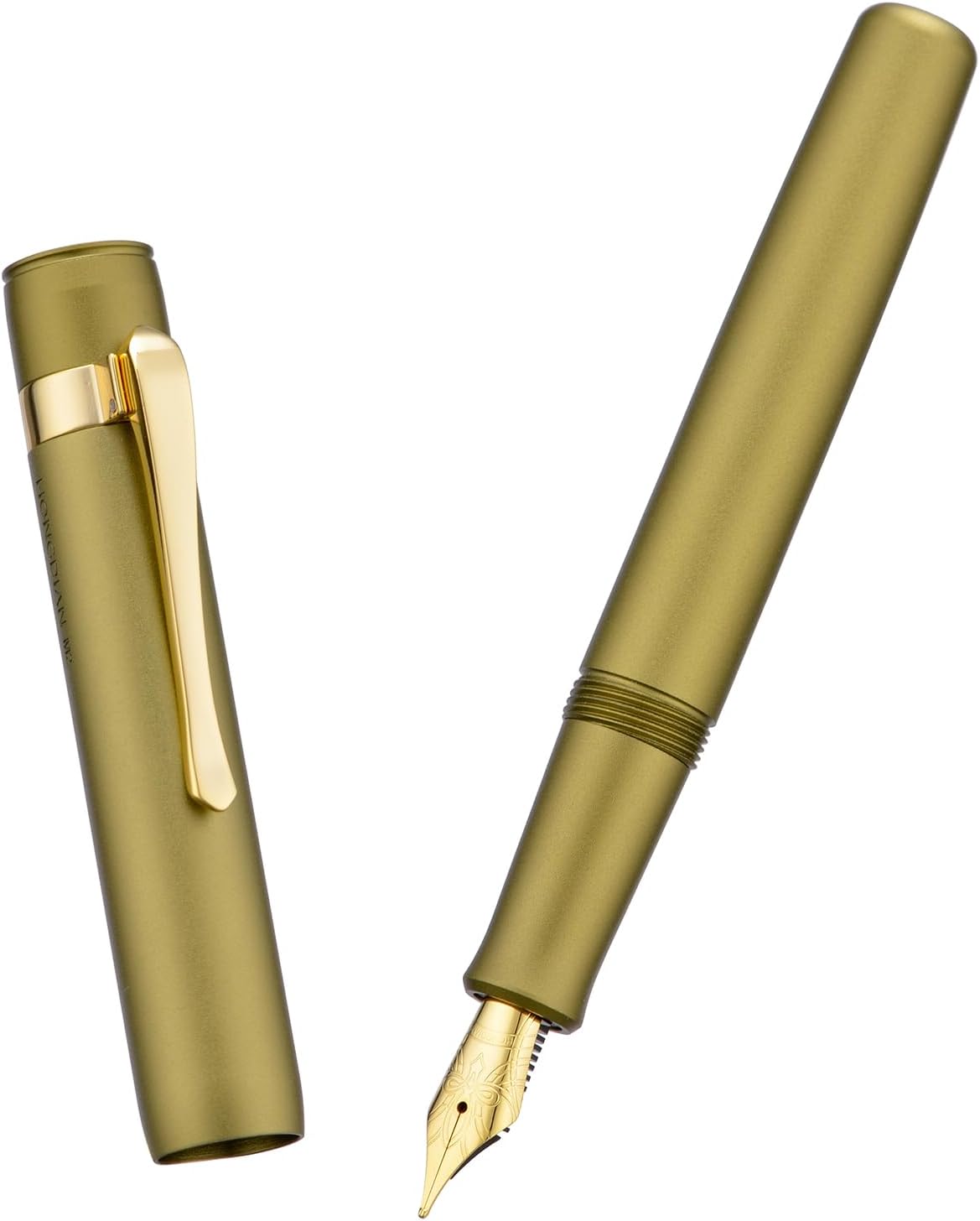 HONG DIAN M2 Black Forest Mini Fountain Pen, Extra Fine Soft Nib & Sleek Shape Aluminium Short