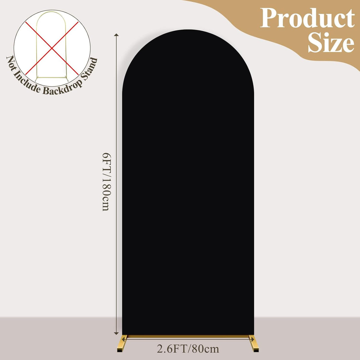 Ledido Wedding Arch Backdrop Cover 6FT Arch Covers Fitted Stretchy Spandex Round Top Stand Backdrop
