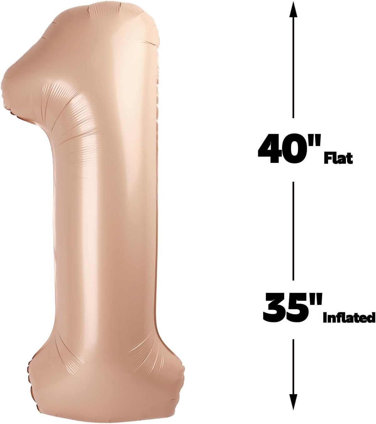 Light Brown Number 1 Balloon 40 inch, Number 1 Birthday Balloons for Boy Girl, Light Brown Foil One