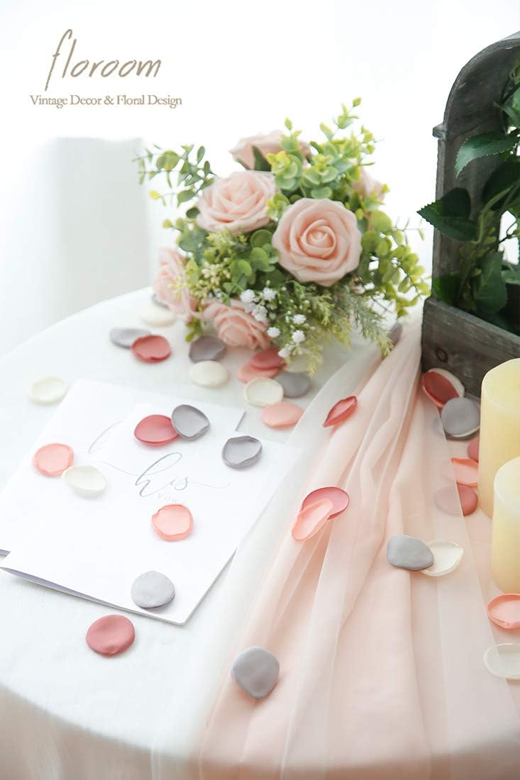 Floroom 300pcs Rose Petals Artificial Faux Silk Flower Petals for Wedding Flower Girl Basket Aisle