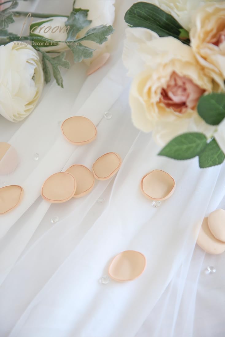 Floroom 300pcs Rose Petals Champagne Gold Faux Silk Flower Petals for Wedding Flower Girl Basket