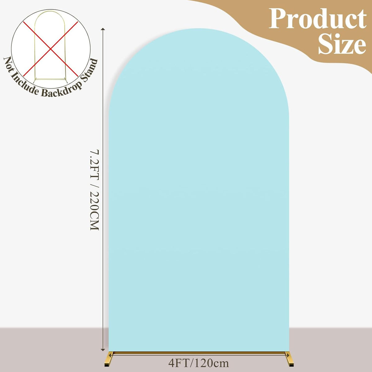 Ledido Wedding Arch Backdrop Cover 7.2FT Arch Covers Fitted Stretchy Spandex Round Top Stand