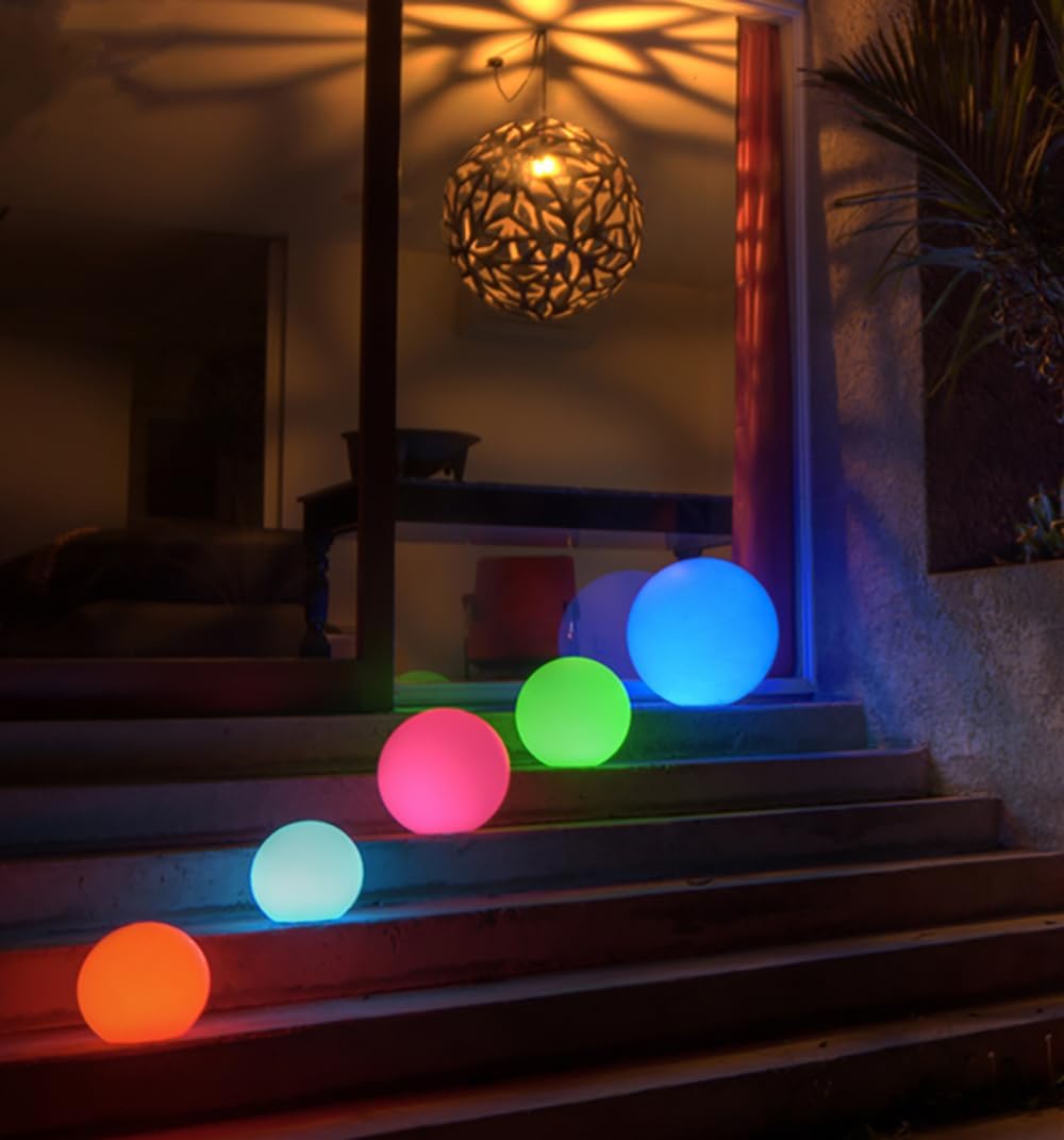 Mr.Go 10" Ultra-Fun Waterproof RGB Color-Changing LED Ball Light Orb Globe Lamp, Dimmable 16 Colors