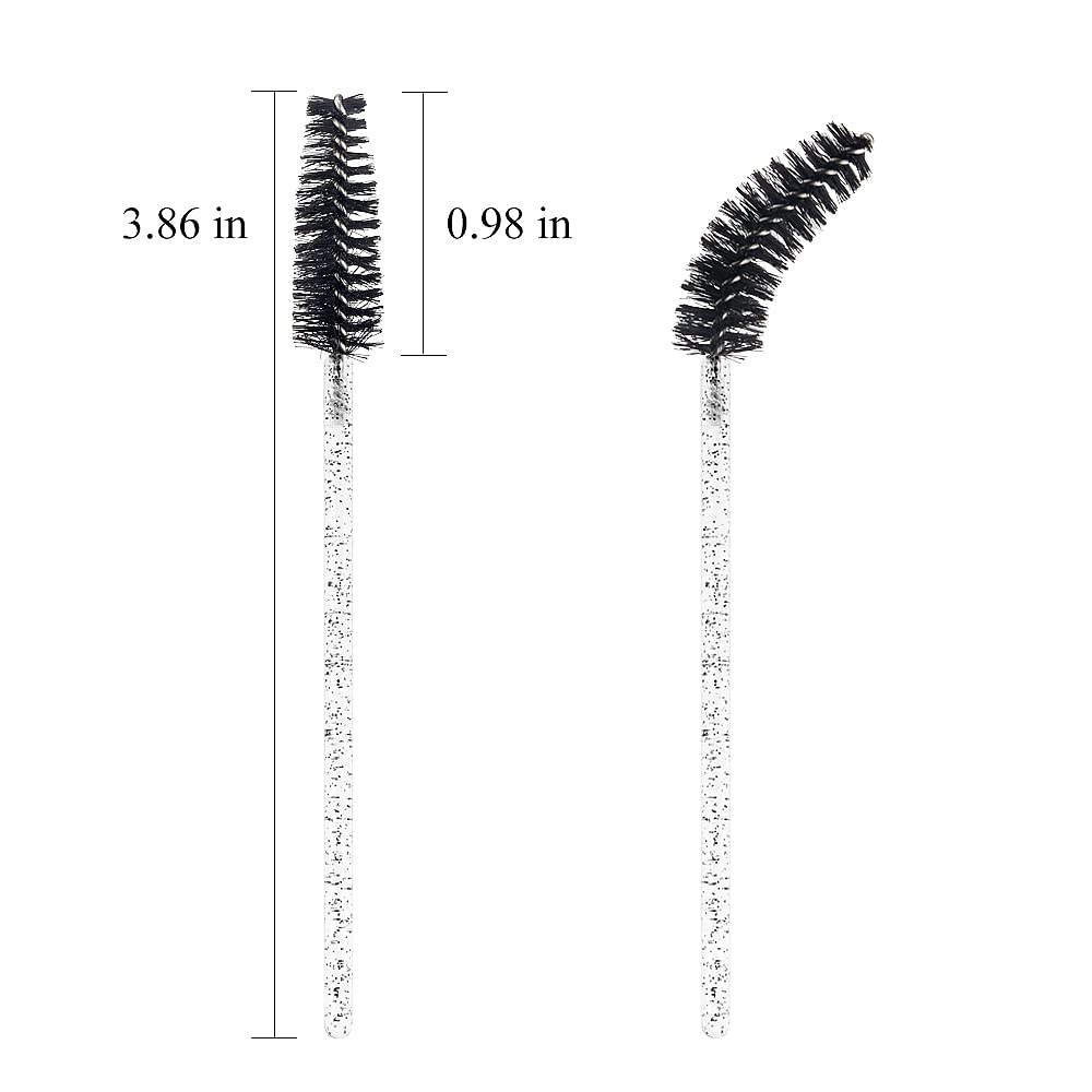 300PCS Disposable Mascara Wands Spoolie Brush Crystal Eyebrow Brushes Eyelash Extension Applicator