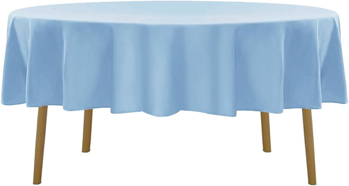 60 inch Round Tablecloth Washable Polyester Table Cloth Decorative Table Cover for Wedding Party