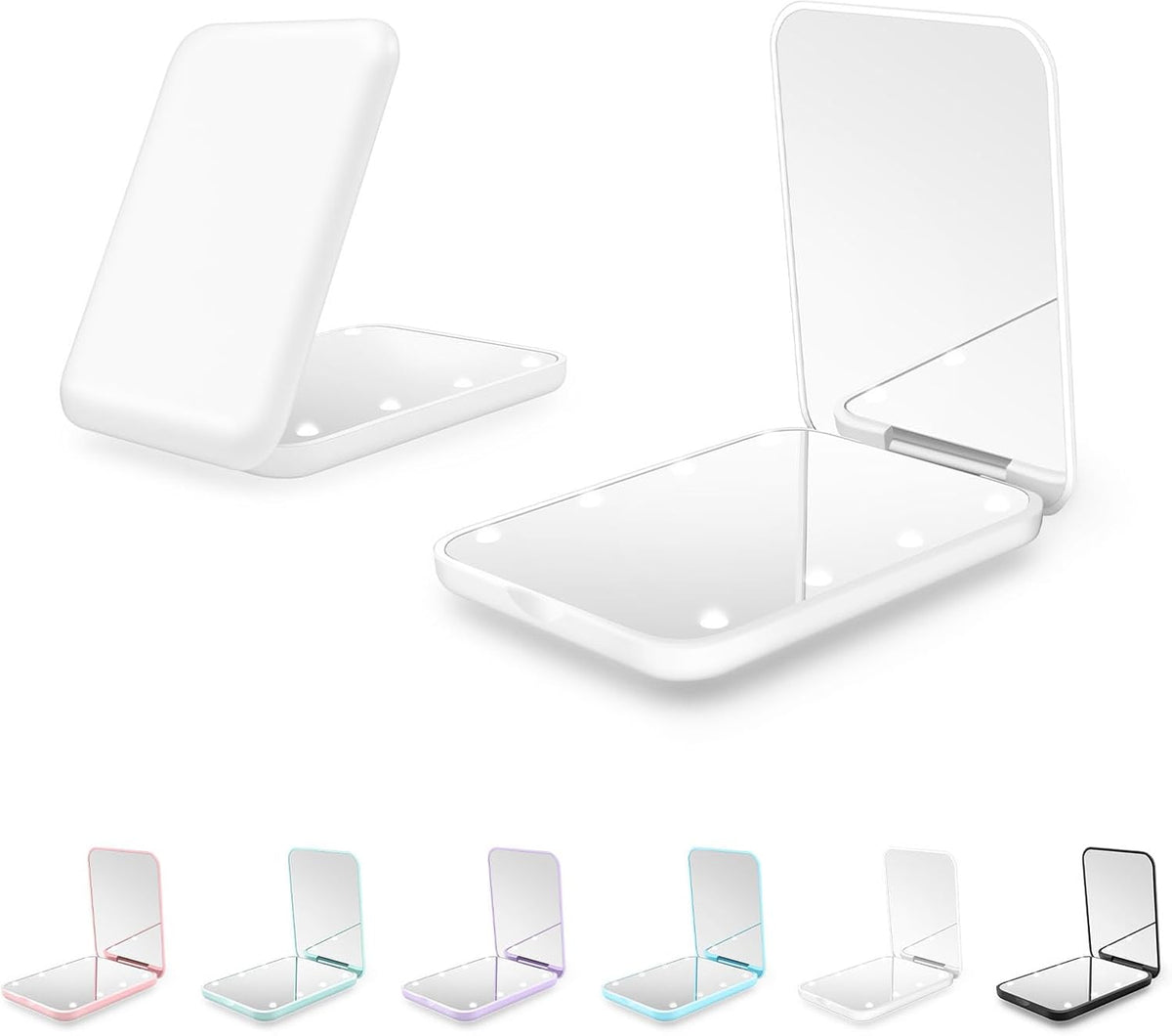 Compact Mirror, 1X/3X Magnification LED Pocket Mirror with Nternal BIattery, Mini Mirror for Purse
