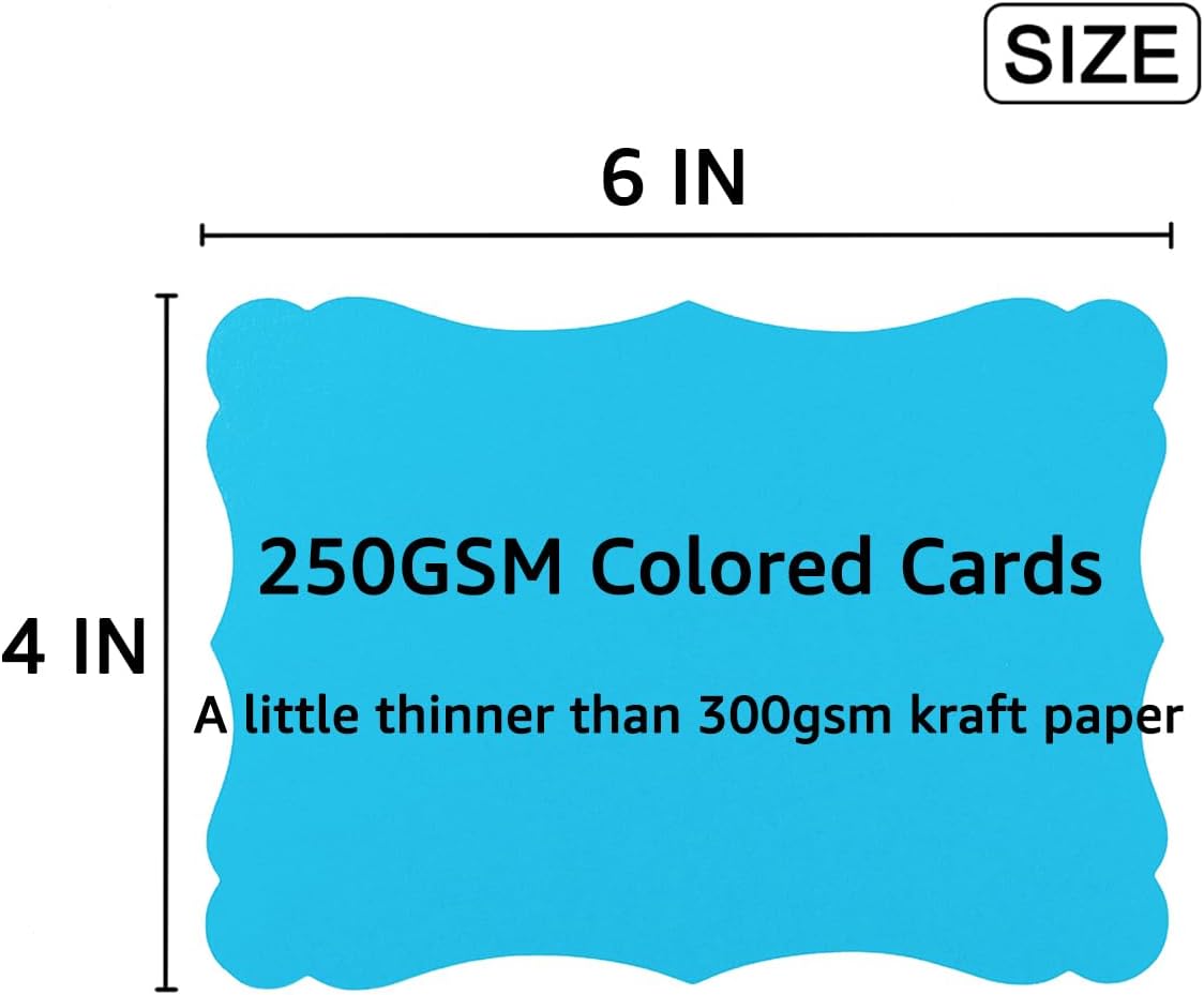 50 Pack Blank Kraft Cards Cardstock Thick Paper Brown Greeting Cards for DIY Gift Card Menus, Baby