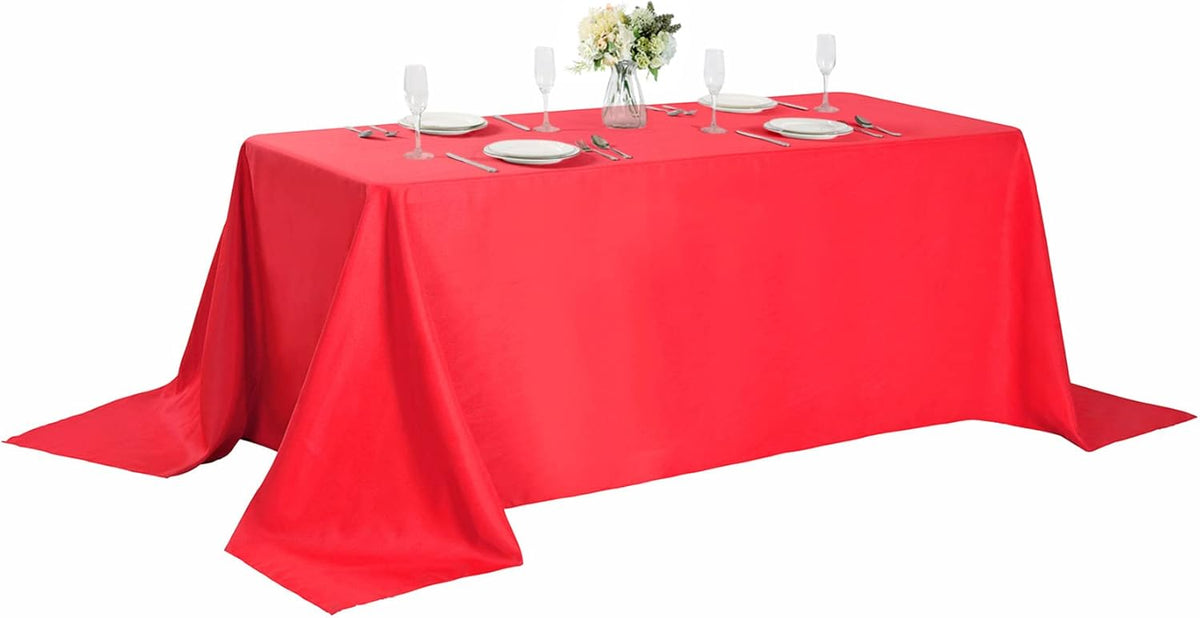 Rectangle Tablecloth 90x132 inch Washable Polyester Fabric Table Cloth for Wedding Party Dining