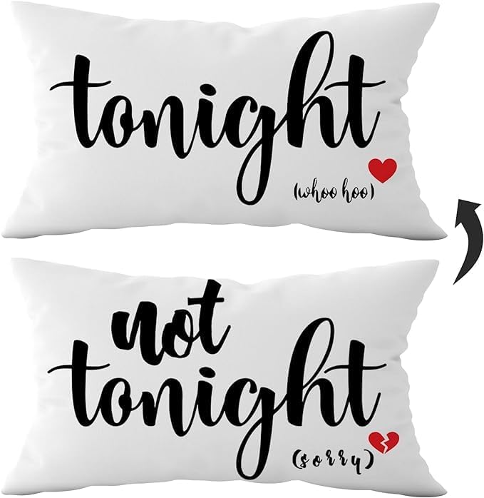 Mancheng-zi Funny Couples Reversible Soft Pillow Cover, Wedding Anniversary Bridal Shower Gifts