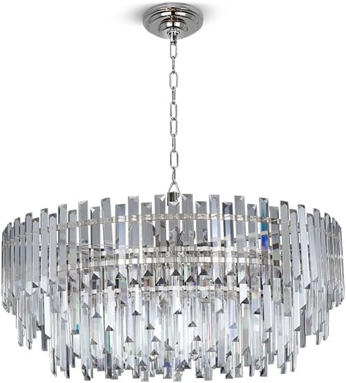 Crystal Chandelier Lighting 31'' for Dining Rooms Bedroom Foyer Entryway Ceiling Hanging Pendant