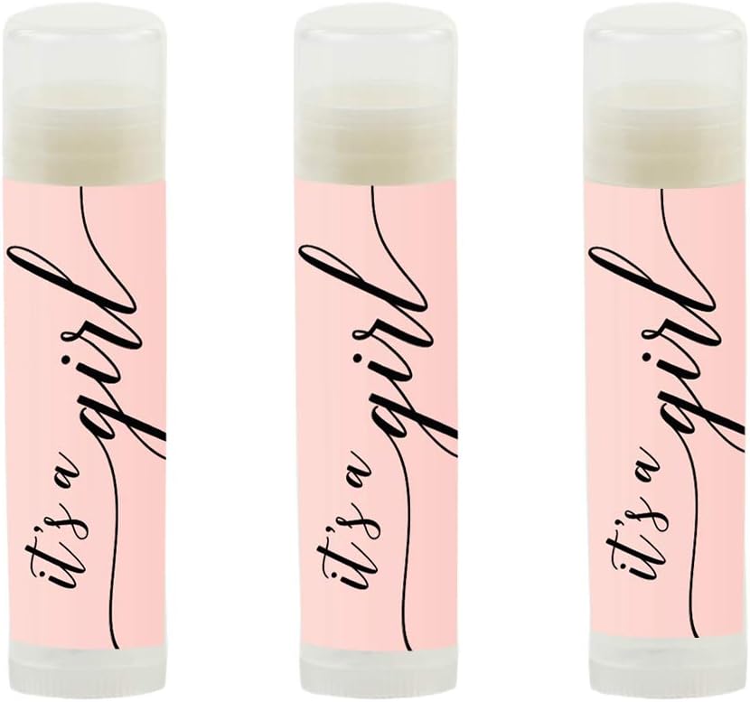 Andaz Press Blush Pink Rose Elegant Party Baby Shower, Lip Balm Chapstick Favors, It'S A Girl!