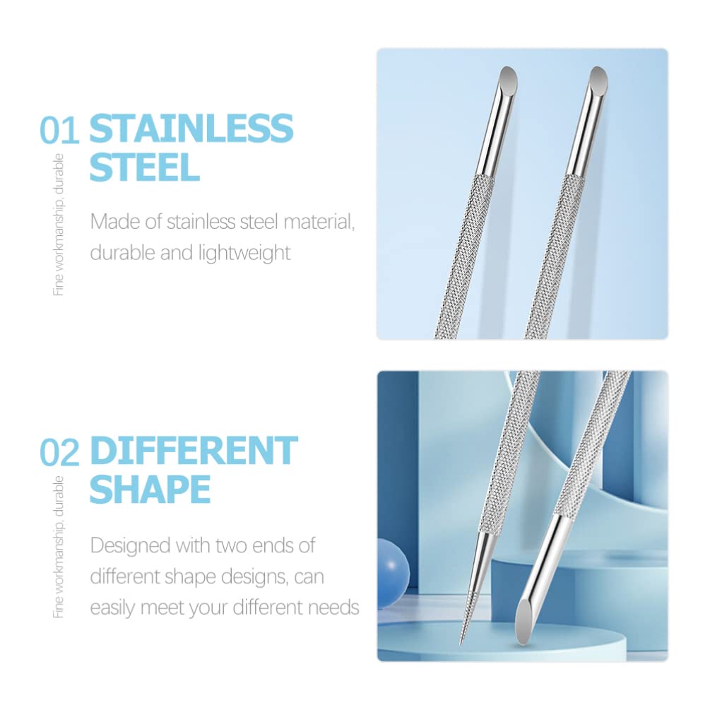 4pcs Stainless Steel Cuticle Pusher Nail Dotting Pen Metal Dead Skin Remover for Professional