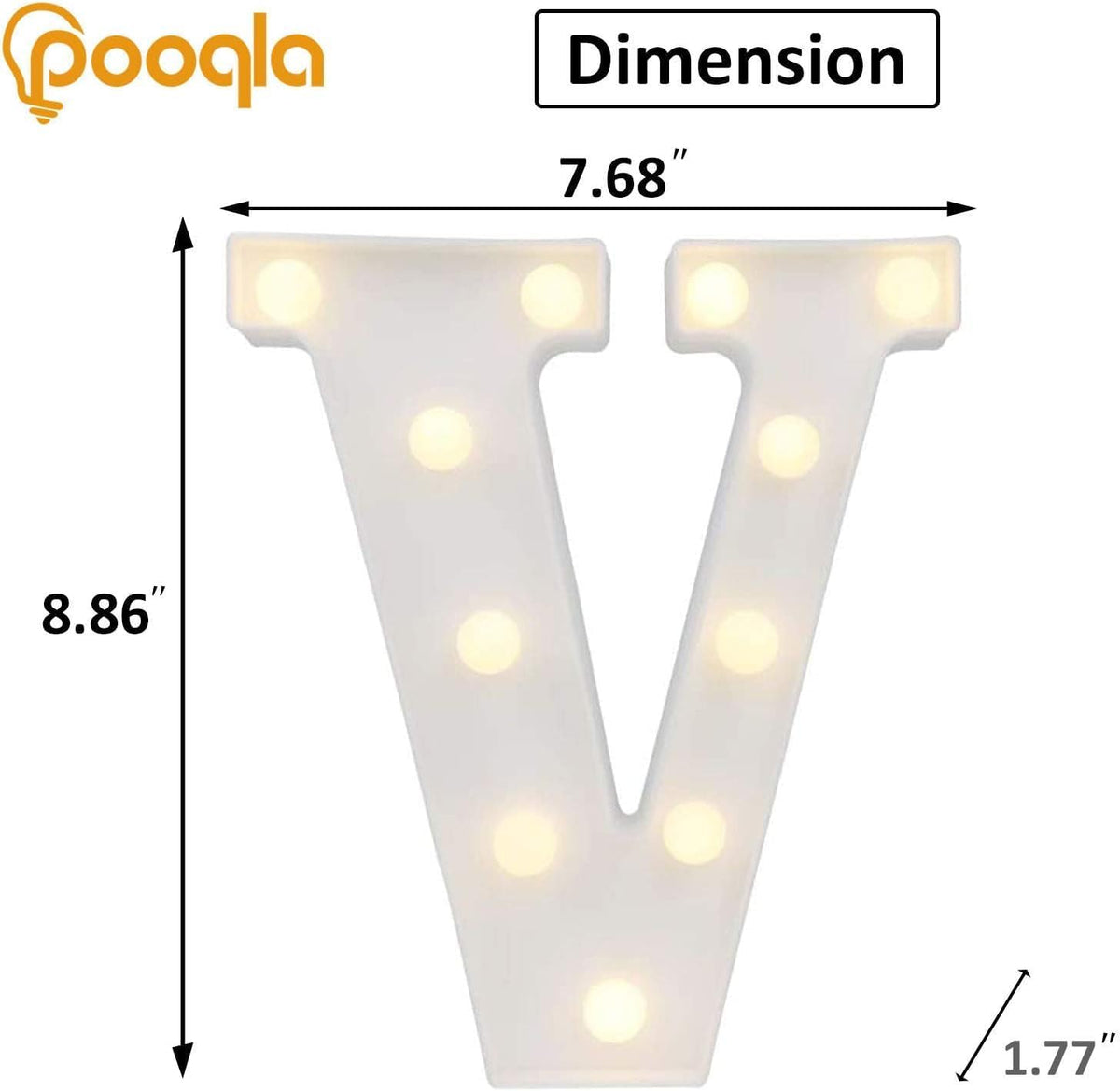 Pooqla LED Marquee Letter Lights, Warm White and Cool White Decorative Lighted Letters, Light Up