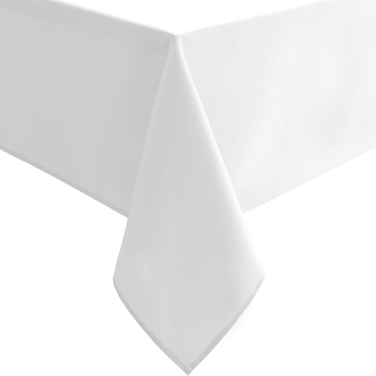 Hiasan White Square Tablecloth - Waterproof and Spillproof Washable Fabric Table Cloth for Dining