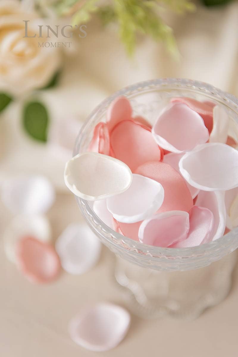 Ling's Moment Rose Petals, Silk Flower Petals for Wedding/Aisle/Flower Girl Baskets/Table