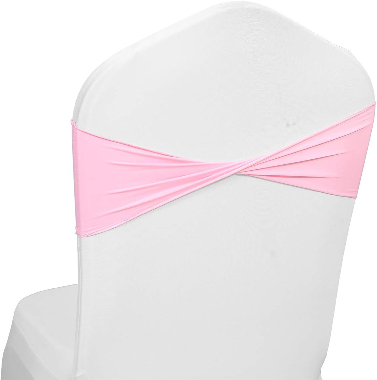 VDS Pack of 75 PCS | Pink | Spandex Chair Sashes Bows Without Buckle | Stretch Elastic Banquet