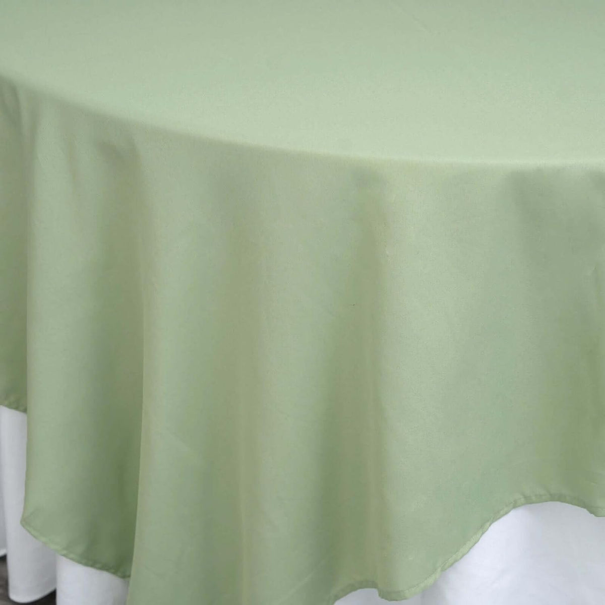 Efavormart 90" Sage Green Wholesale Linens Polyester Square Linen Tablecloth for Kitchen Dining