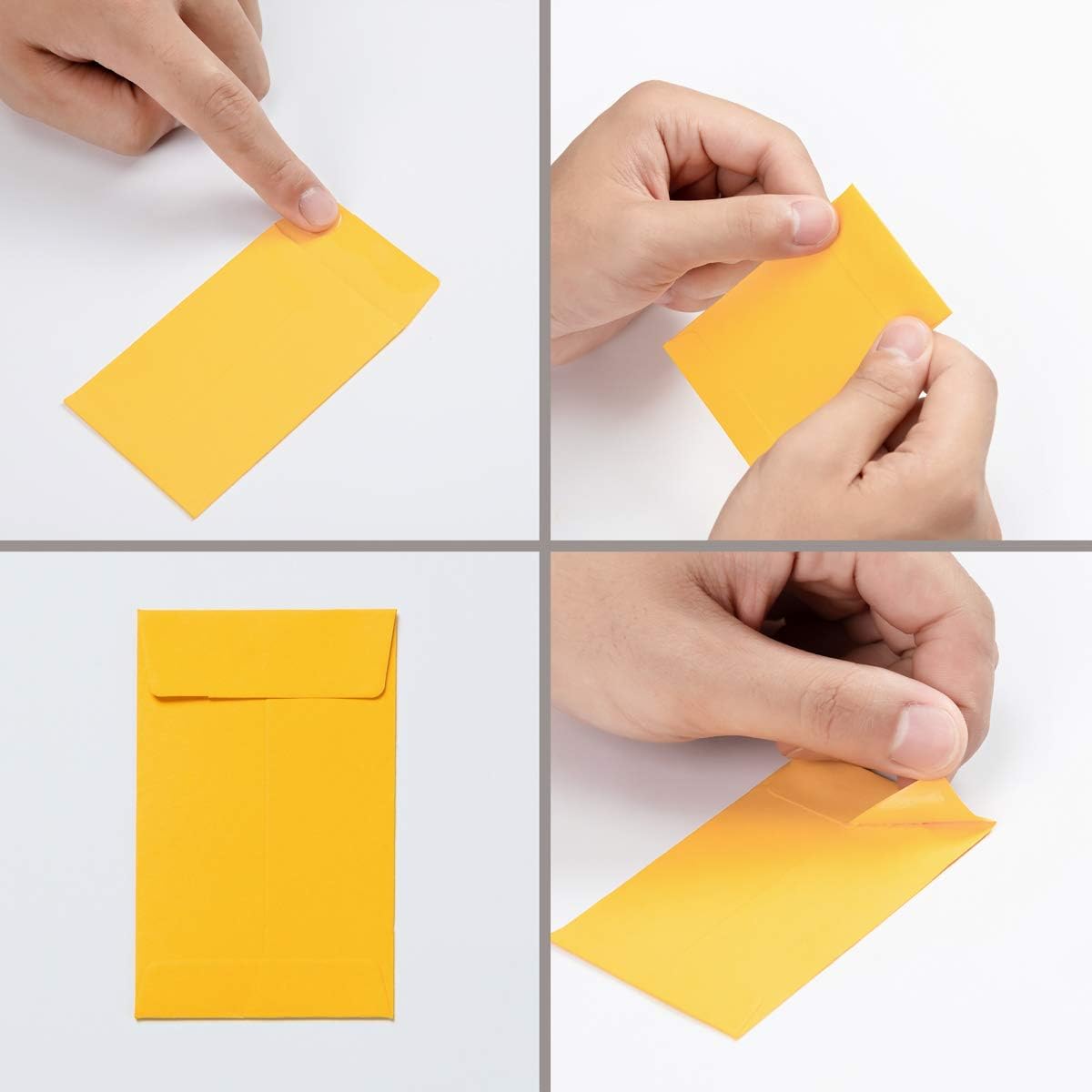 1000 Pieces Colorful Small Coin Envelopes Self-Adhesive Seed Envelopes Mini Parts Small Items