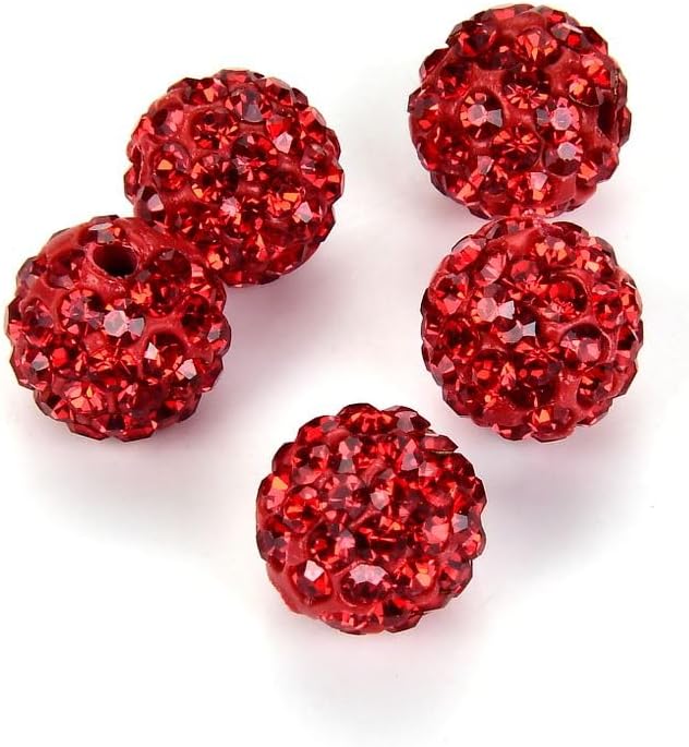 100pcs Adabele Grade A Suncatcher Crystal Rhinestone Pave Loose Beads 12mm Light Siam Red Polymer