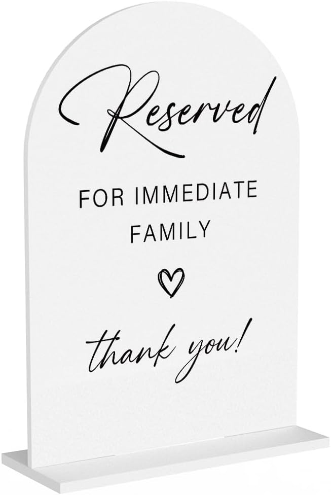 Acrylic Wedding Sign Wedding Signs for Ceremony Reserved for Immediate Family Sign for Wedding