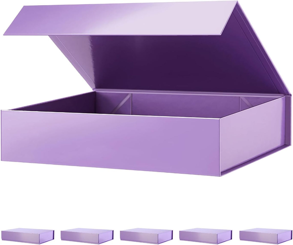 PACKHOME 6 Gift Boxes 11.5x8x2.5 Inches, Sturdy Shirt Boxes with Magnetic Lids for Multiple