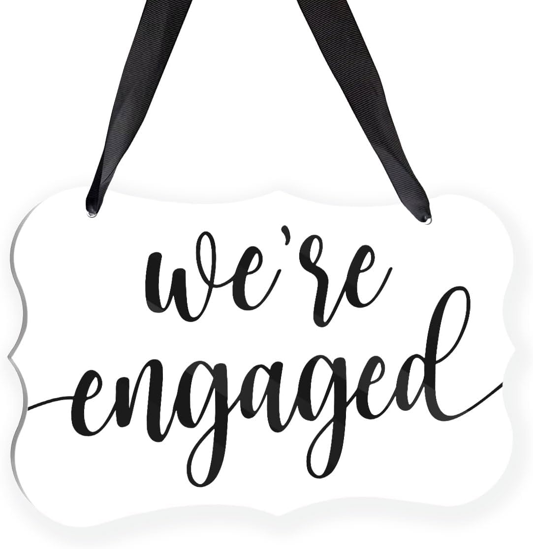 Acrylic Wedding Sign, Ring Bearer Sign, We're Engaged Decorations, for Rustic Wedding Decor Signs