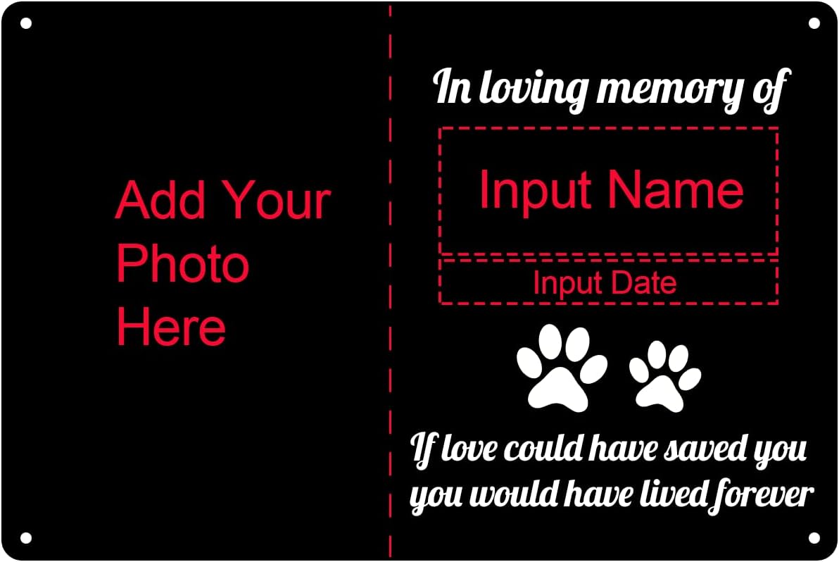 Custom Dog Memorial Metal Signs - Personalized Dog Photo Memory Sign as Dog Memorial Gifts for Loss