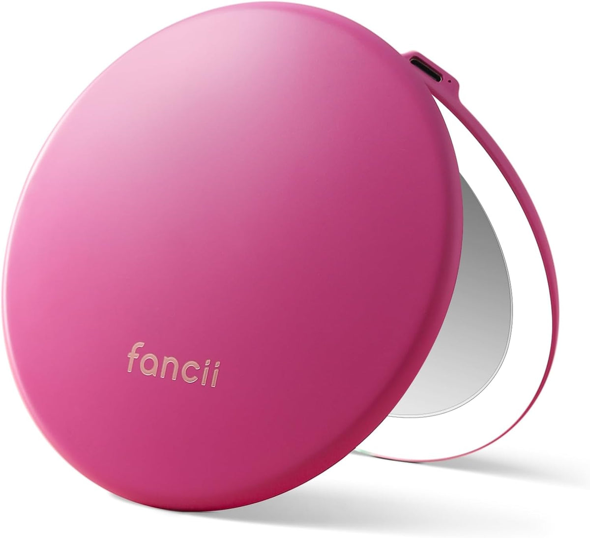 Fancii Taylor Compact Travel Mirror with Light, Rechargeable, 10x /1x Magnifying, 3 LED Light