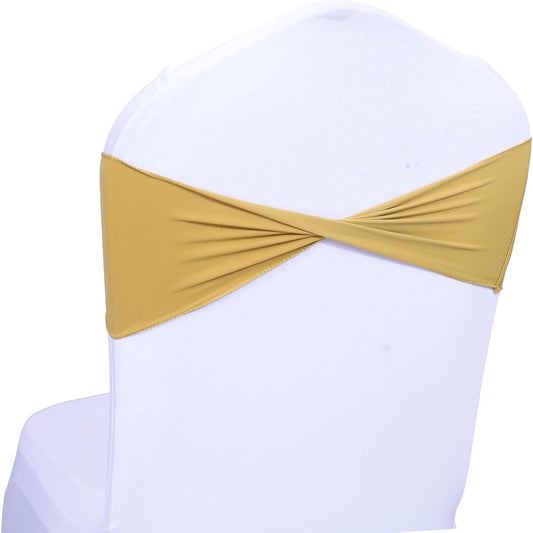 MDS Pack of 250 Spandex Chair Sashes Bows Elastic Stretch Dining Chair Bands Ties Without Slider
