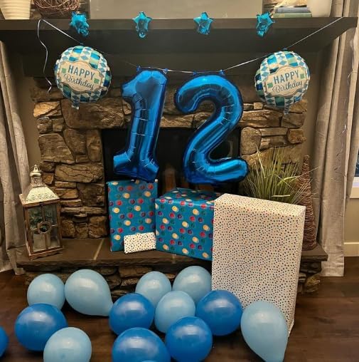 40 Inch Big Blue Number 2 Balloon Birthday Decoration, Number 2 Helium Balloon 12 20 22 23 24 26 28
