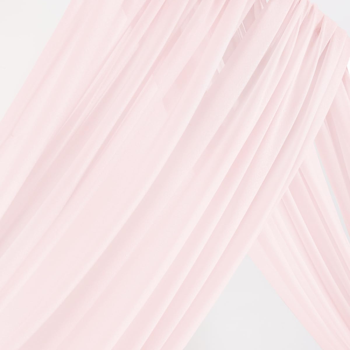 MLMW Wedding Arch Draping Fabric 4 Panels 29" x 20Ft Easter Pink Sheer Wedding Arch Backdrop Drapes
