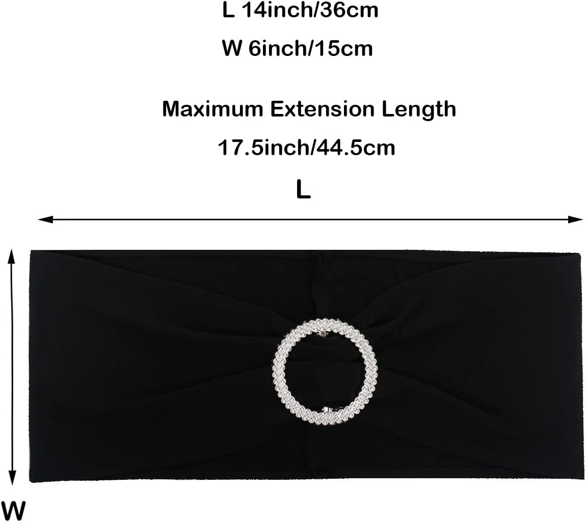 Spandex Chair Sashes Bands 30PCS Stretch Chair Ties Bows with Buckle Slider for Wedding Party