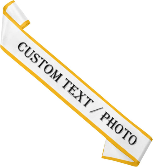 Custom Sash,Personalized Birthday Sash with Text Photo,Customized Bachelorette Sash Quote Sash