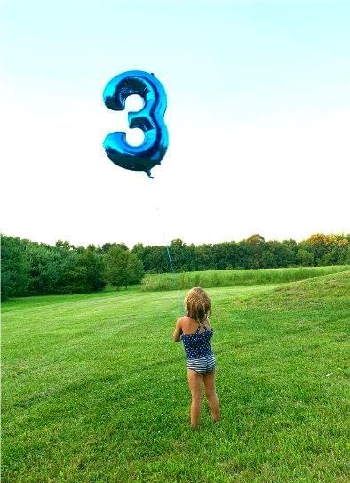Large Navy Blue 3 Number Balloon 40 Inch, 3 Three Wednesday Birthday Balloons,3rd 13 30 31 33 53