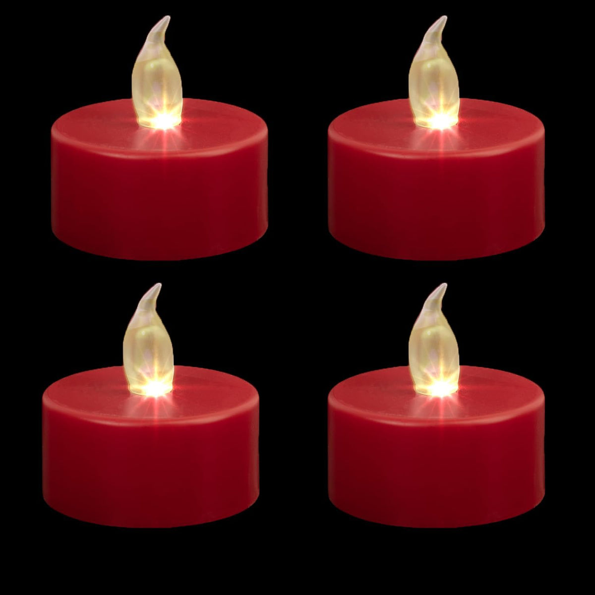 LED Tea Lights Candles- 24PACK Red Flameless Candles Realistic and Bright Flickering Long Lasting