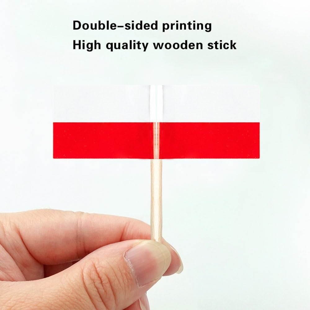 Poland Flag Polish Flag, Small Mini Poland Toothpick Flags for Food, Cupcakes, Cocktails