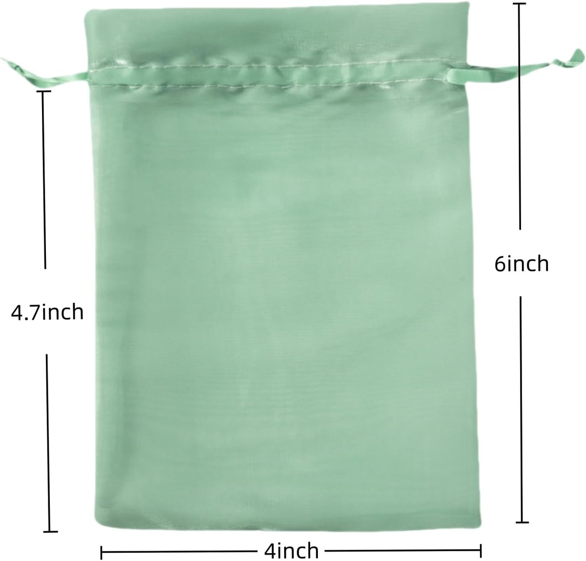 QIANF 20 Pcs Sage Green Small Organza Bags 4X6 inch for Wedding Favors with Drawstring, Mini Mesh
