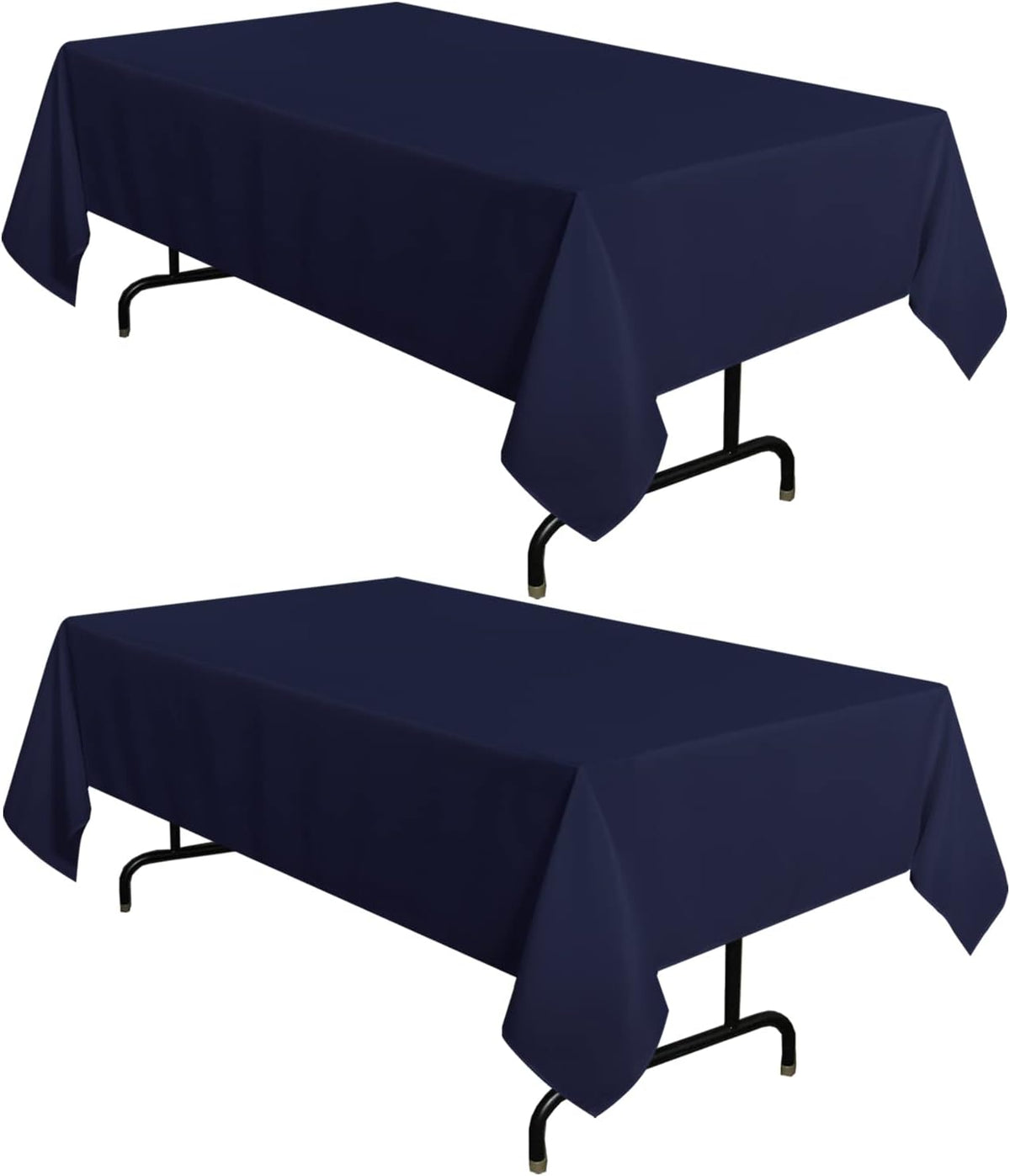sancua 2 Pack Navy Tablecloth 54 x 78 Inch, Rectangle 4 Feet Table Cloth - Stain and Wrinkle